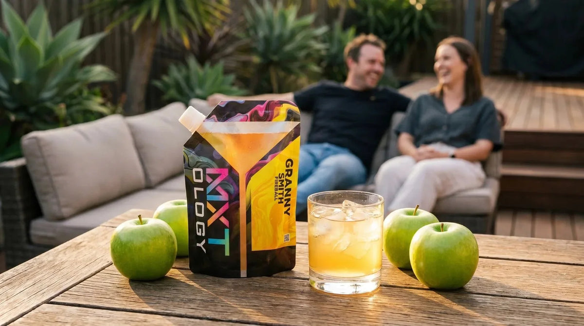 Granny Smith Fireball cocktail pouch by MXTOLOGY