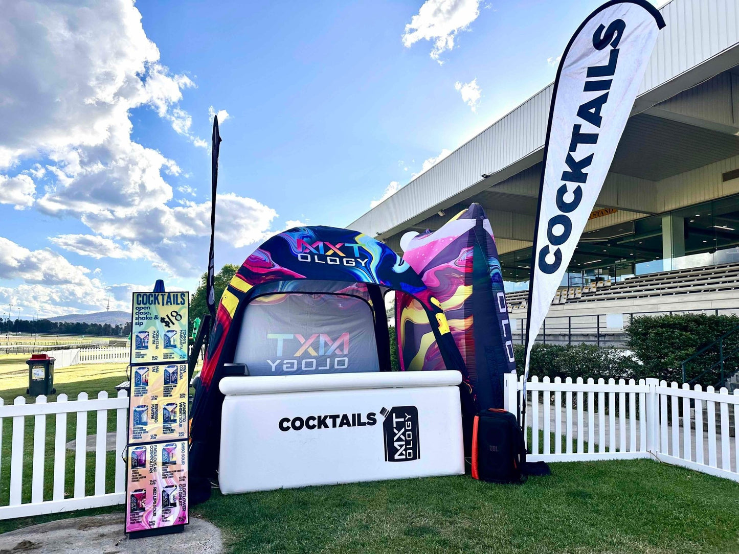 How a pop-up cocktail bar at the Black Opal Stakes changed everything — and why racecourses across NSW can't get enough of Australia's first wearable cocktails - MXTology